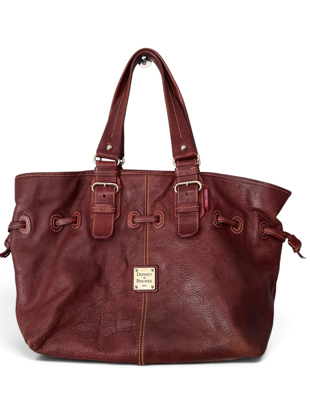 Dooney & Bourke Chiara Pebbled Leather Satchel Cognac Brown
